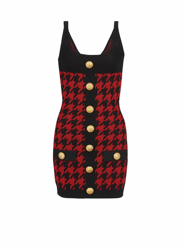 Balmain Dresses Womens Short Knit Dress Red