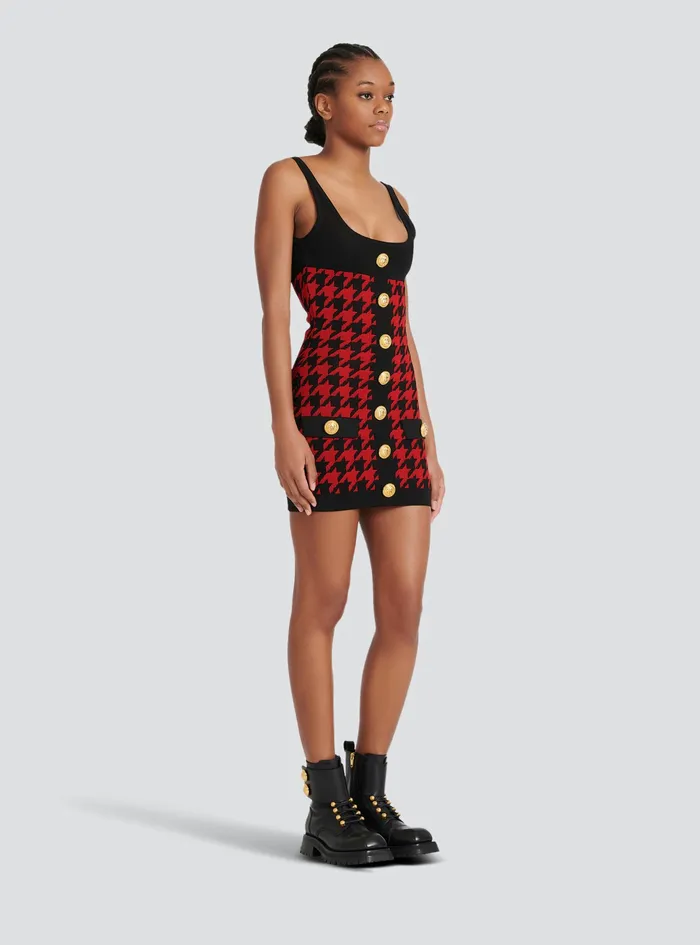 Balmain Dresses Womens Short Knit Dress Red Balmain Dresses Womens Short Knit Dress Red