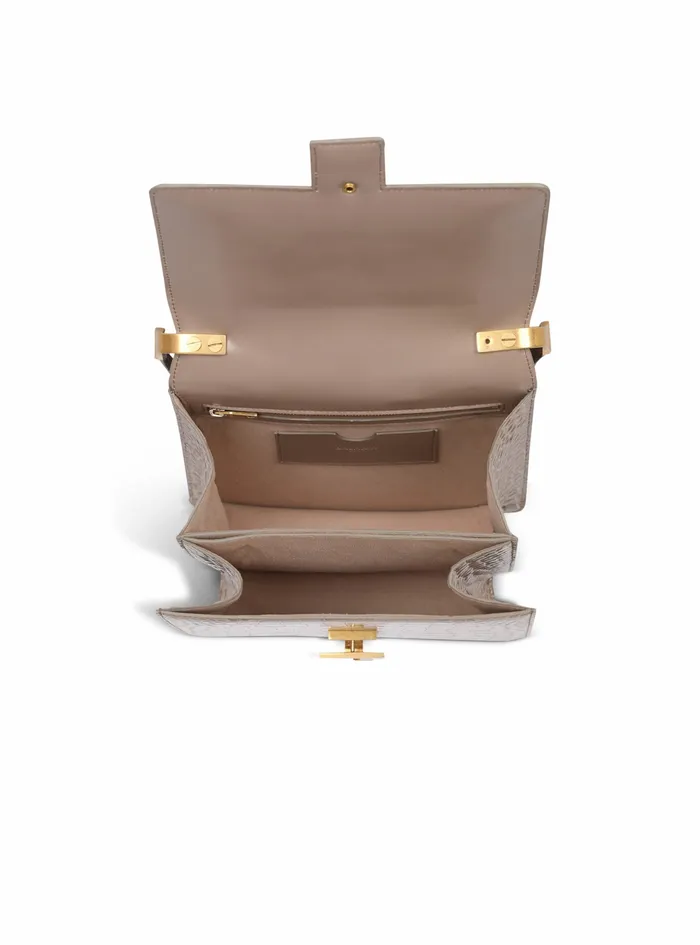 Balmain Ely Bags Womens CrocodileEmbossed Leather Ely Bag Beige Balmain Ely Bags Womens CrocodileEmbossed Leather Ely Bag Beige