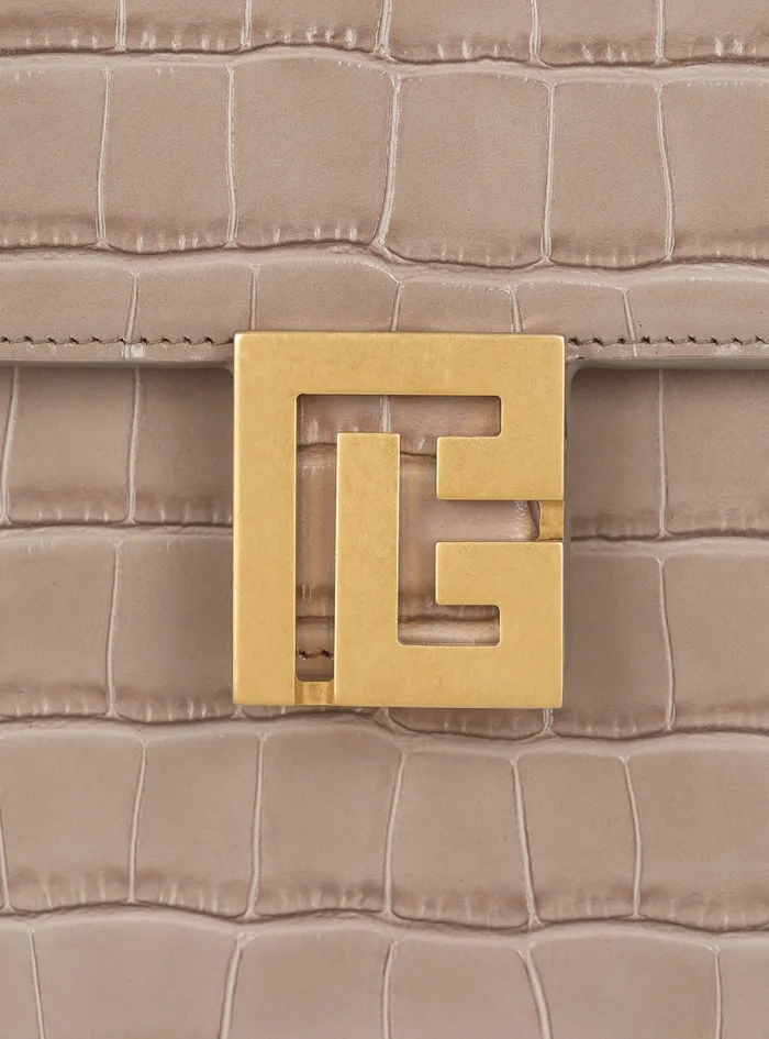Balmain Ely Bags Womens CrocodileEmbossed Leather Ely Bag Beige Balmain Ely Bags Womens CrocodileEmbossed Leather Ely Bag Beige