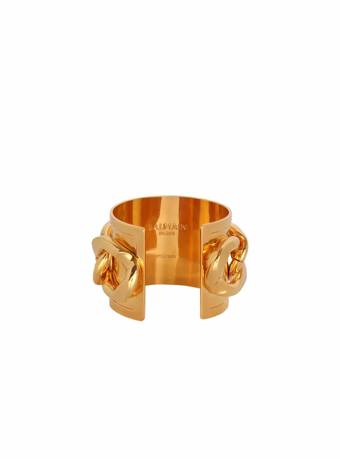 Balmain Fashion Jewelry Womens Brass Chain Cuff Bracelet Gold Balmain Fashion Jewelry Womens Brass Chain Cuff Bracelet Gold