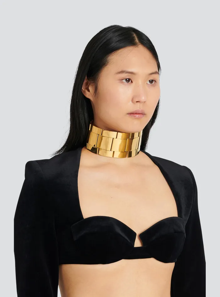 Balmain Fashion Jewelry Womens Brass Maxi Chain Choker Necklace Gold Balmain Fashion Jewelry Womens Brass Maxi Chain Choker Necklace Gold