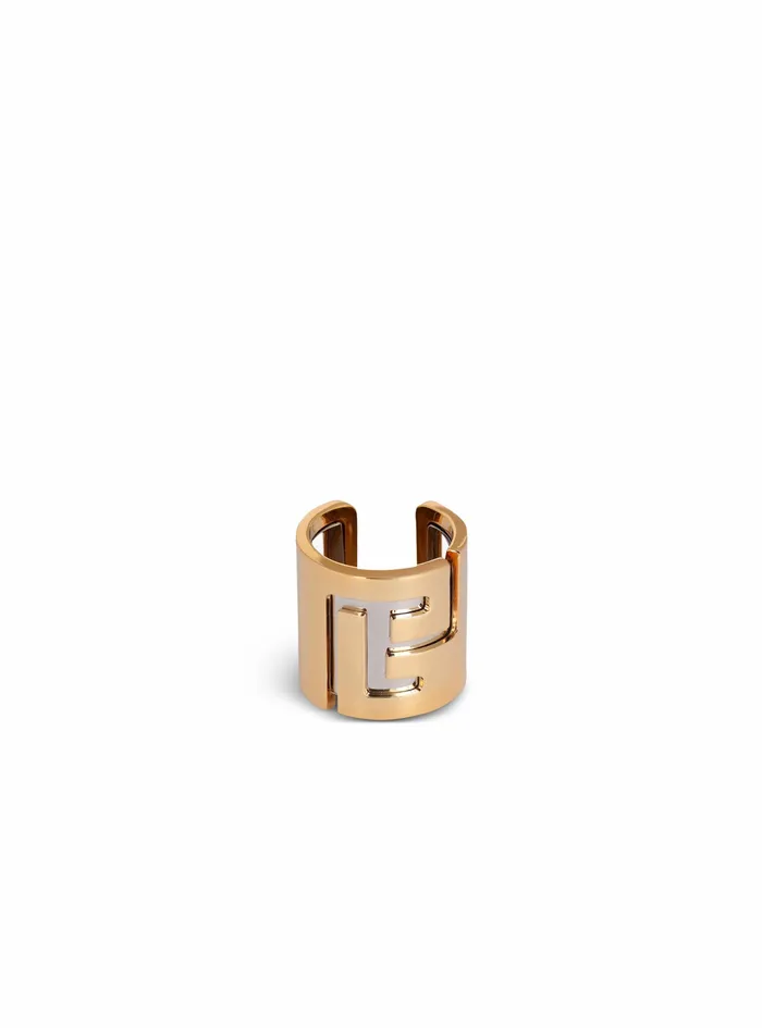 Balmain Fashion Jewelry Womens Brass Ring With Balmain Monogram Gold
