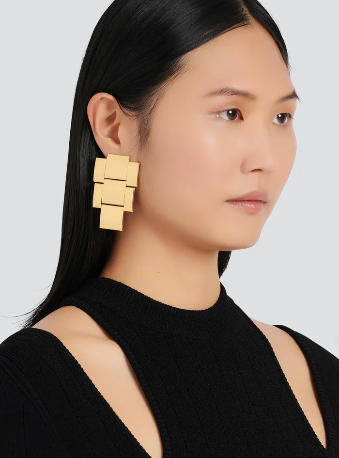 Balmain Fashion Jewelry Womens Maxi Chain Earrings Gold Balmain Fashion Jewelry Womens Maxi Chain Earrings Gold