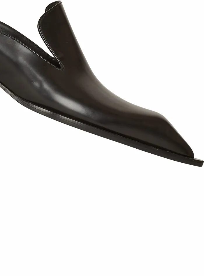 Balmain Flats Womens Shinyleather Coin Mule Loafers Black Balmain Flats Womens Shinyleather Coin Mule Loafers Black