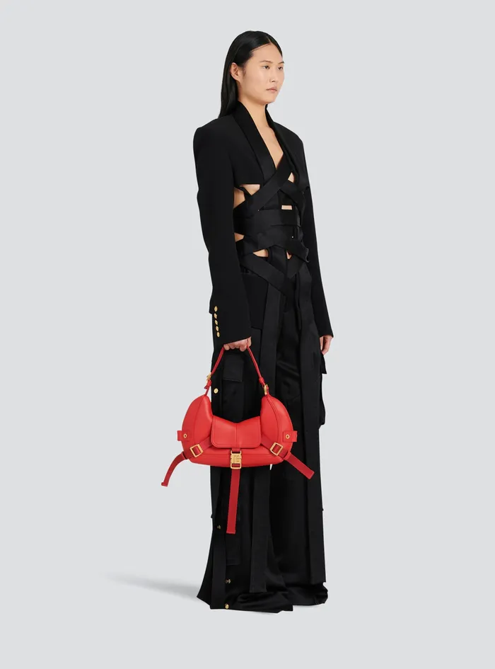 Balmain Handbags Womens Leather And Suede Major Bag Red Balmain Handbags Womens Leather And Suede Major Bag Red