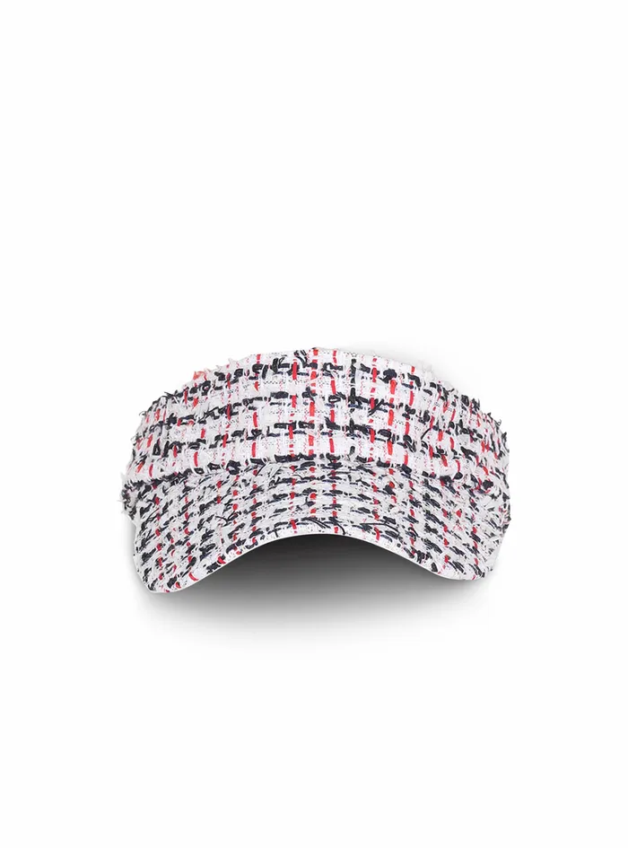 Balmain Hats Womens High Summer Capsule Tweed Visor Cap Multicolor