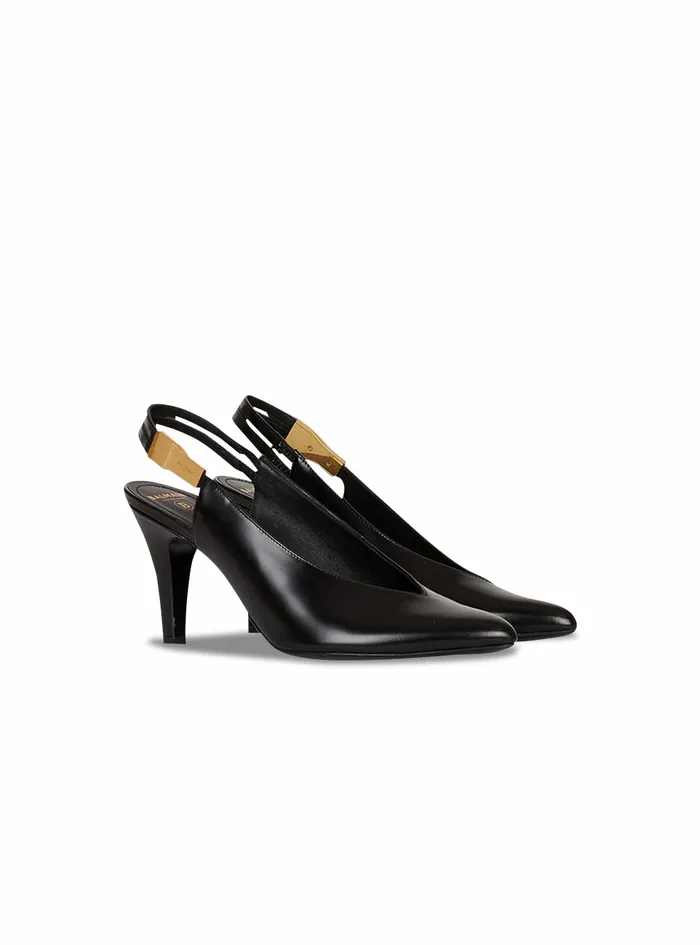 Balmain High Heels Womens Leather Tara Pumps Black Balmain High Heels Womens Leather Tara Pumps Black