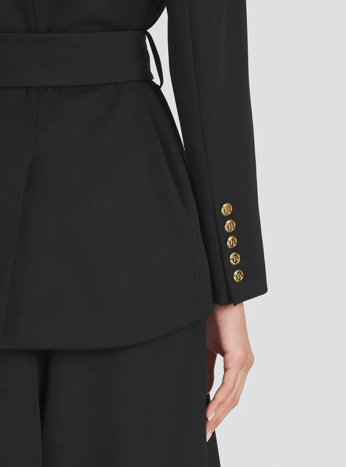 Balmain Jackets And Blazers Womens DoubleBreasted Blazer With Embroidered Collar Black Balmain Jackets And Blazers Womens DoubleBreasted Blazer With Embroidered Collar Black