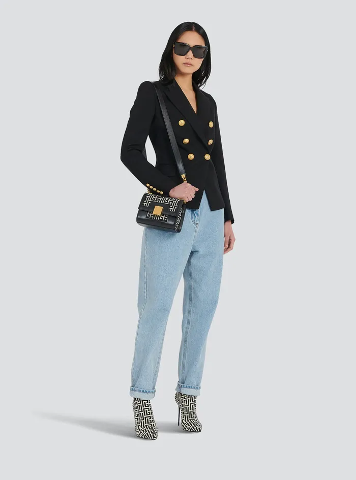 Balmain Jackets And Blazers Womens Grain De Poudre DoubleBreasted Jacket Black Balmain Jackets And Blazers Womens Grain De Poudre DoubleBreasted Jacket Black