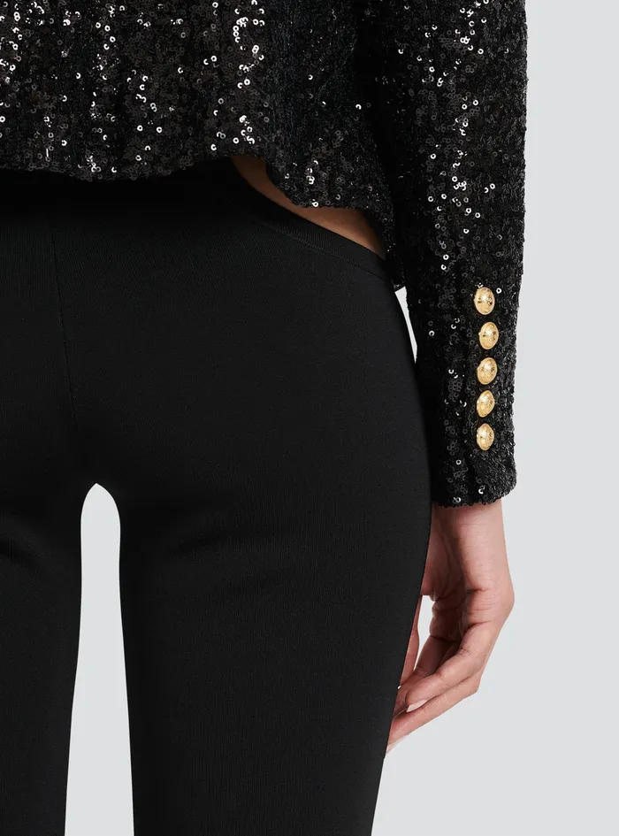 Balmain Jackets And Blazers Womens Sequined Jacket With Chain Fringed Black