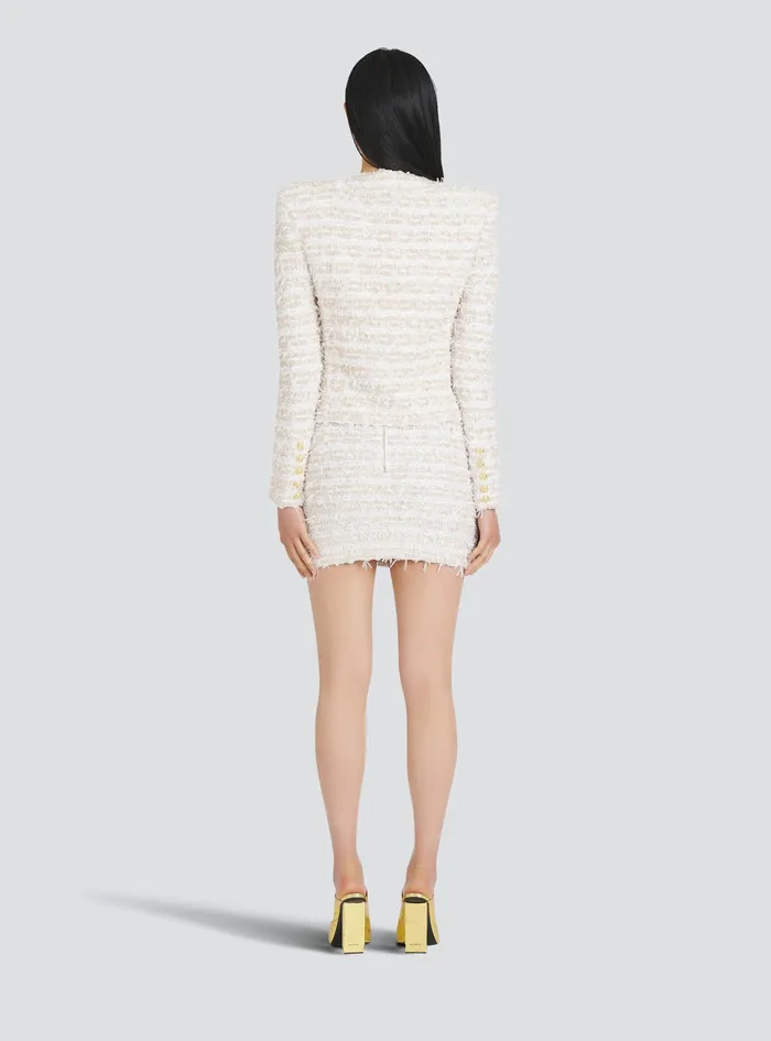 Balmain Jackets And Blazers Womens White Tweed Jacket White Balmain Jackets And Blazers Womens White Tweed Jacket White
