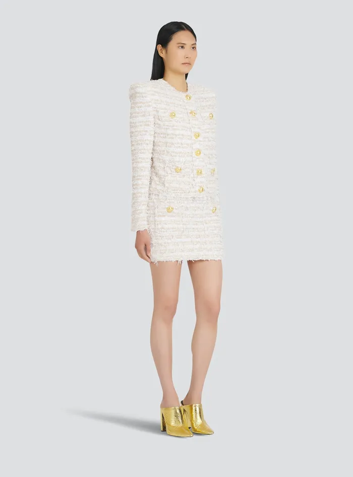 Balmain Jackets And Blazers Womens White Tweed Jacket White Balmain Jackets And Blazers Womens White Tweed Jacket White
