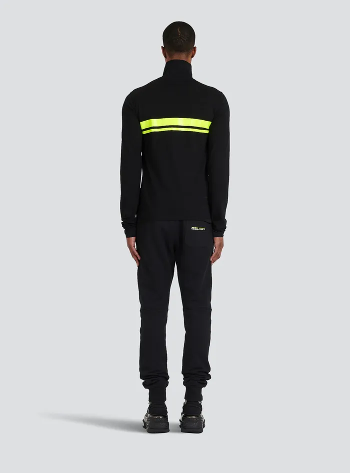 Balmain Knitwear Mens Capsule After Ski 8211 Cotton Turtleneck With Balmain Logo Print Black Balmain Knitwear Mens Capsule After Ski 8211 Cotton Turtleneck With Balmain Logo Print Black