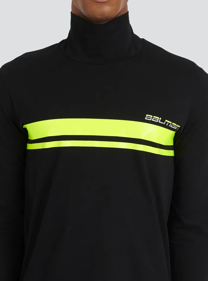 Balmain Knitwear Mens Capsule After Ski 8211 Cotton Turtleneck With Balmain Logo Print Black Balmain Knitwear Mens Capsule After Ski 8211 Cotton Turtleneck With Balmain Logo Print Black