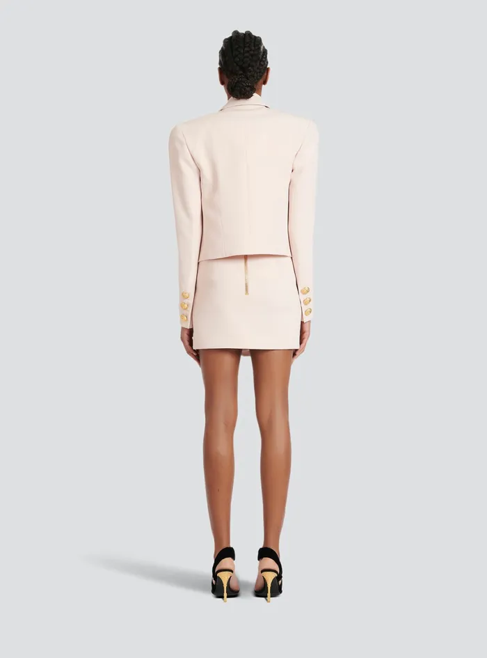 Balmain Outerwear Womens Crpe Spencer Jacket Pink Balmain Outerwear Womens Crpe Spencer Jacket Pink