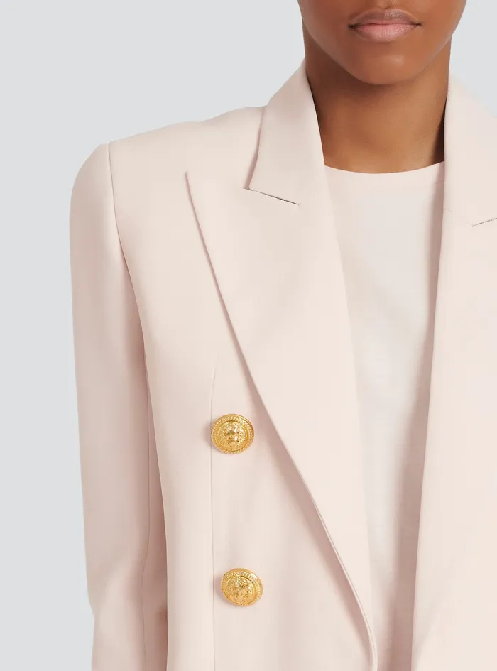 Balmain Outerwear Womens Crpe Spencer Jacket Pink Balmain Outerwear Womens Crpe Spencer Jacket Pink