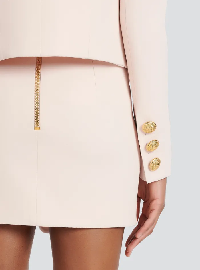 Balmain Outerwear Womens Crpe Spencer Jacket Pink Balmain Outerwear Womens Crpe Spencer Jacket Pink