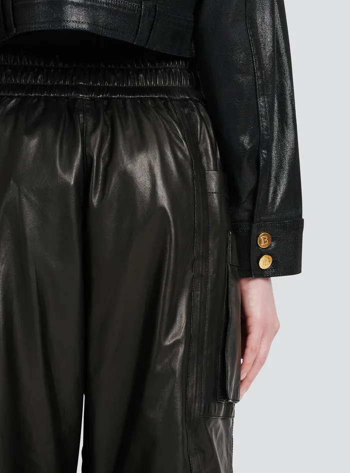 Balmain Outerwear Womens Cropped Denim Jacket Black