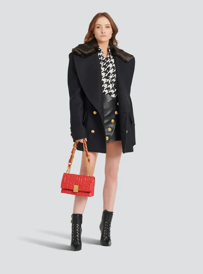 Balmain Outerwear WomensMens Unisex 8211 SixButton Wool Coat With Detachable Collar Navy Balmain Outerwear WomensMens Unisex 8211 SixButton Wool Coat With Detachable Collar Navy