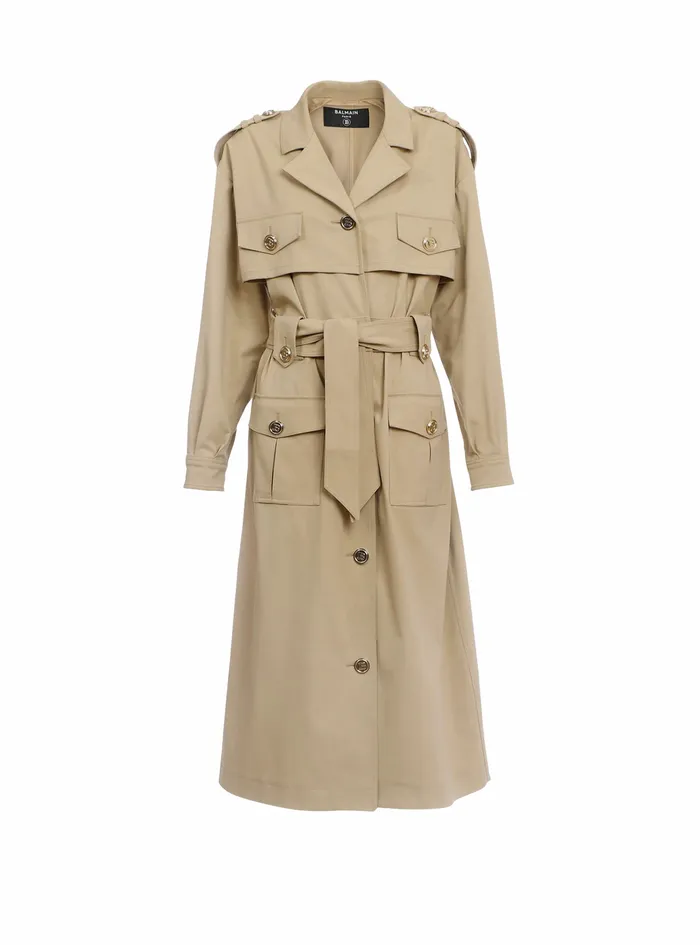 Balmain Outerwear Womens Trench Beige