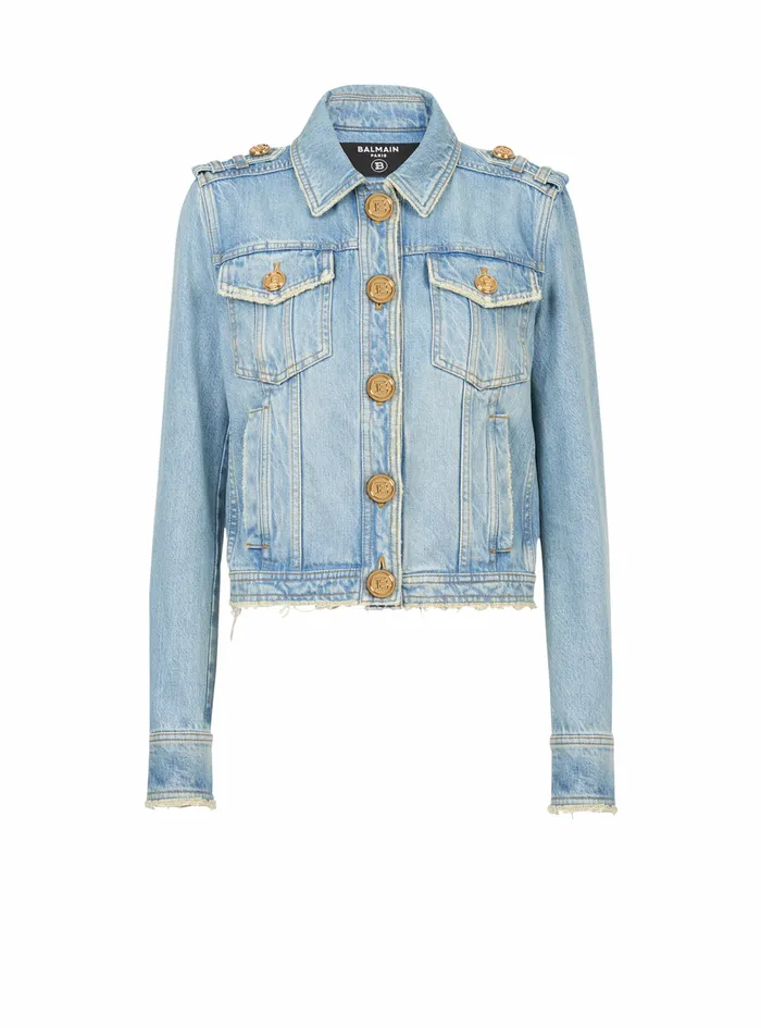 Balmain Outerwear Womens Vintage Denim Jacket Blue
