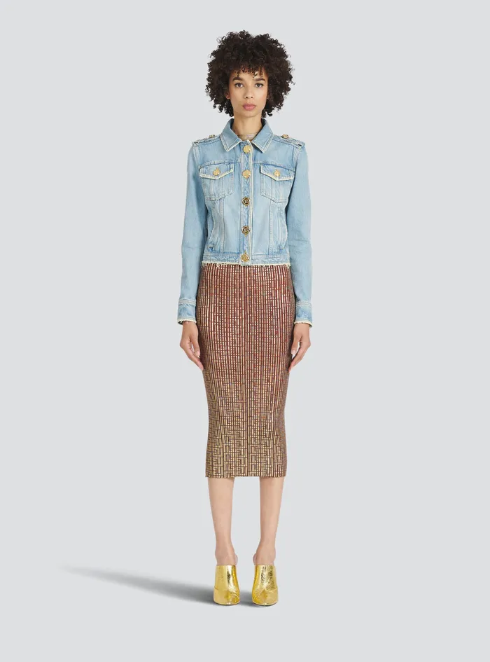 Balmain Outerwear Womens Vintage Denim Jacket Blue Balmain Outerwear Womens Vintage Denim Jacket Blue