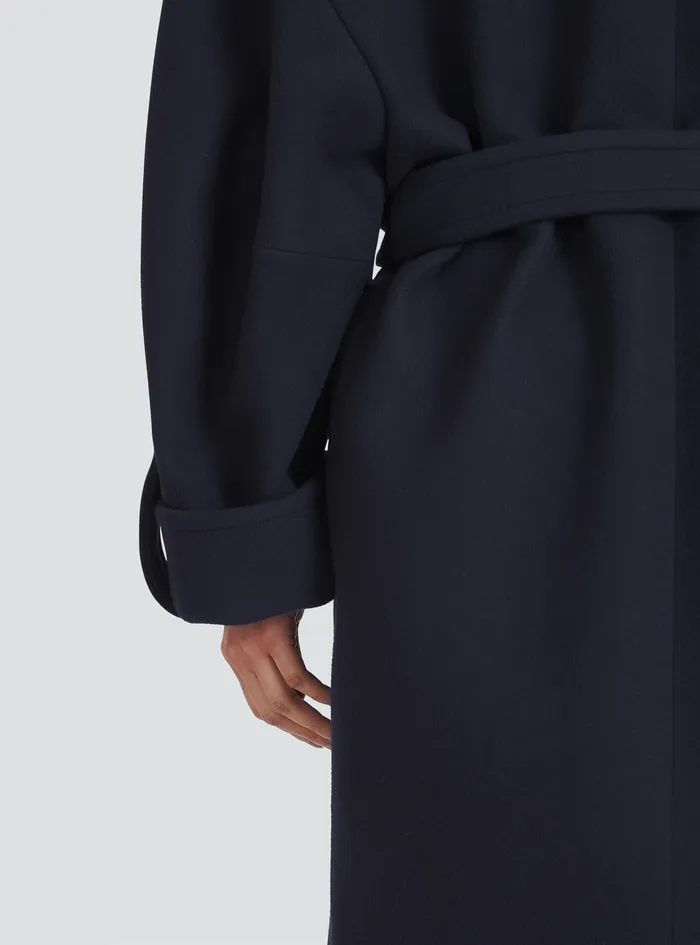 Balmain Outerwear Womens Wool And Cashmere Pea Coat With DoubleBreasted GoldTone Buttoned Fastening Navy Balmain Outerwear Womens Wool And Cashmere Pea Coat With DoubleBreasted GoldTone Buttoned Fastening Navy