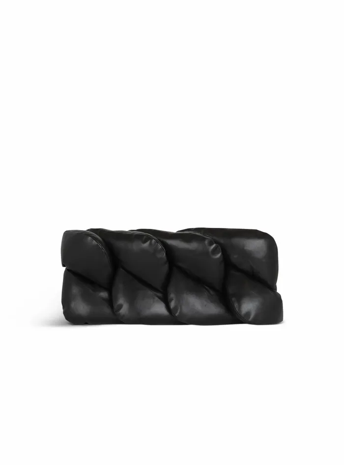 Balmain Pouches And Belt Bags Mens Quilted Leather Maxi Chain Belt Bag Black