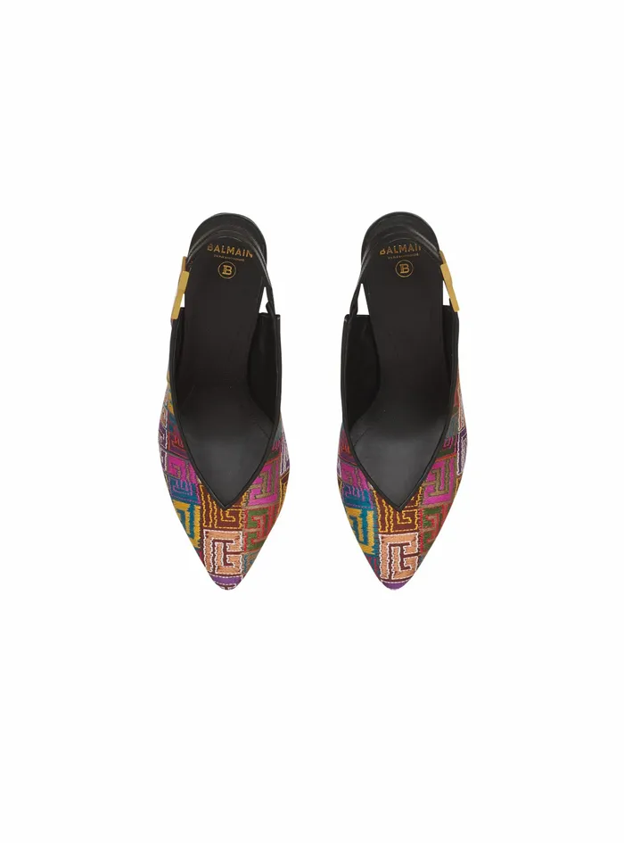Balmain Sandals Womens Multicolor Needlepoint Tara Pumps With Balmain Monogram Multicolor Balmain Sandals Womens Multicolor Needlepoint Tara Pumps With Balmain Monogram Multicolor