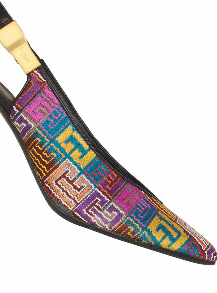 Balmain Sandals Womens Multicolor Needlepoint Tara Pumps With Balmain Monogram Multicolor Balmain Sandals Womens Multicolor Needlepoint Tara Pumps With Balmain Monogram Multicolor