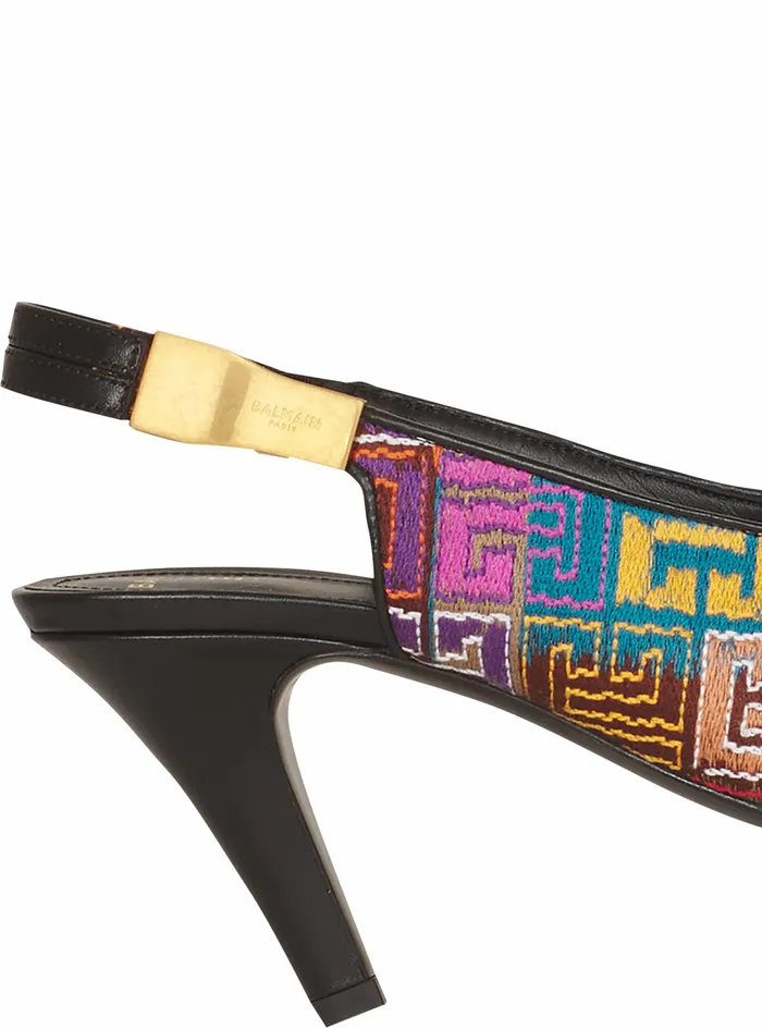 Balmain Sandals Womens Multicolor Needlepoint Tara Pumps With Balmain Monogram Multicolor Balmain Sandals Womens Multicolor Needlepoint Tara Pumps With Balmain Monogram Multicolor