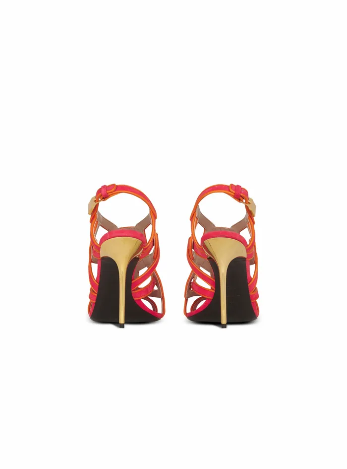 Balmain Sandals Womens Suede Urania Sandals Pink Balmain Sandals Womens Suede Urania Sandals Pink