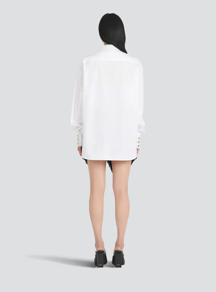 Balmain Shirts And Polos Mens Poplin Shirt White Balmain Shirts And Polos Mens Poplin Shirt White