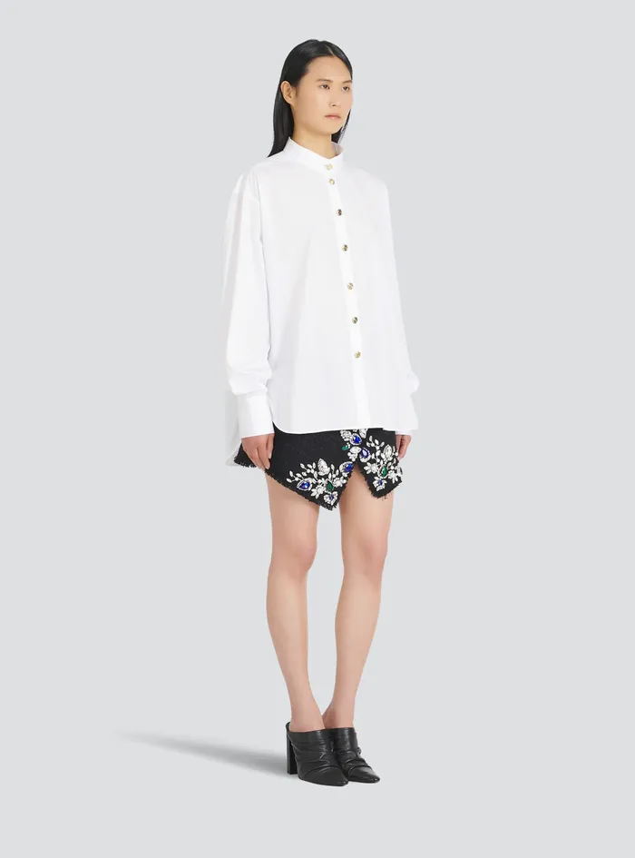 Balmain Shirts And Polos Mens Poplin Shirt White Balmain Shirts And Polos Mens Poplin Shirt White