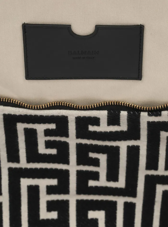 Balmain Shoulder Bags Womens Monogram Jacquard Maxi Hobo Bag Black Balmain Shoulder Bags Womens Monogram Jacquard Maxi Hobo Bag Black