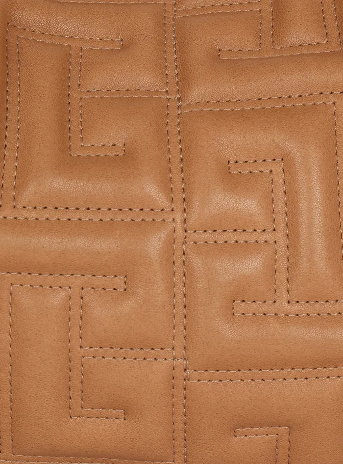 Balmain Shoulder Bags Womens Quilted Leather Pillow Hobo Bag Beige Balmain Shoulder Bags Womens Quilted Leather Pillow Hobo Bag Beige