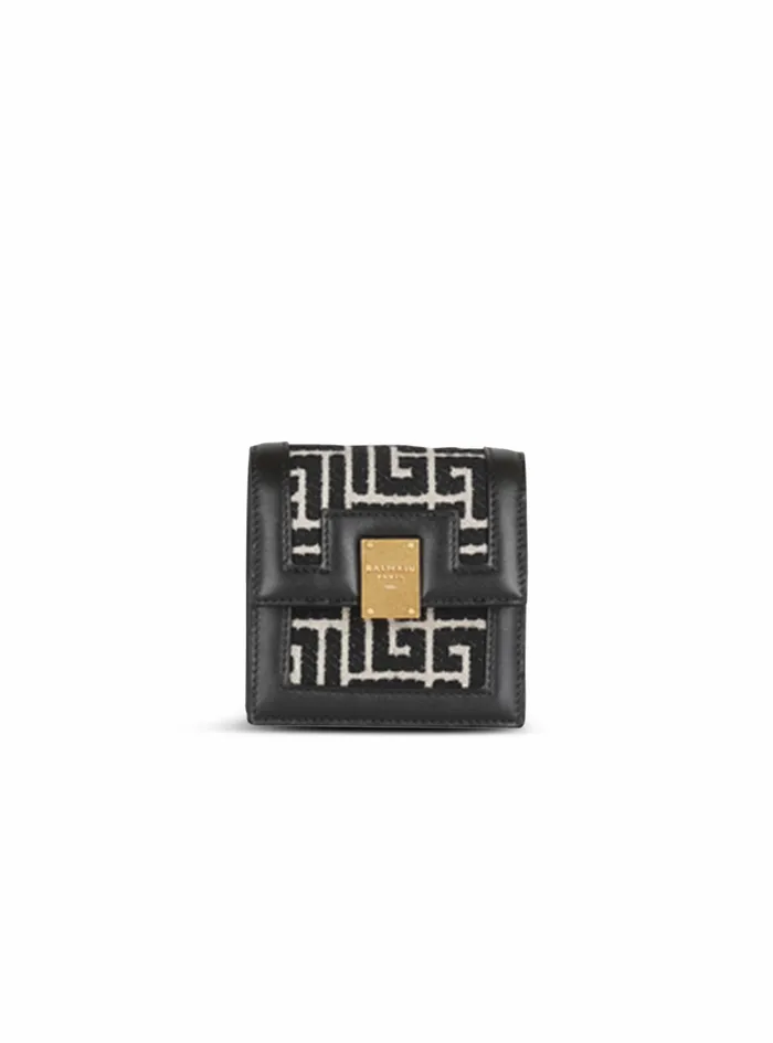 Balmain Small Leather Goods Womens Bicolor Jacquard 1945 Card Holder With Chain Black Balmain Small Leather Goods Womens Bicolor Jacquard 1945 Card Holder With Chain Black