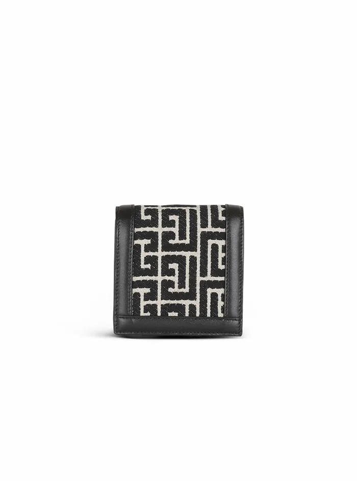 Balmain Small Leather Goods Womens Bicolor Jacquard 1945 Card Holder With Chain Black Balmain Small Leather Goods Womens Bicolor Jacquard 1945 Card Holder With Chain Black