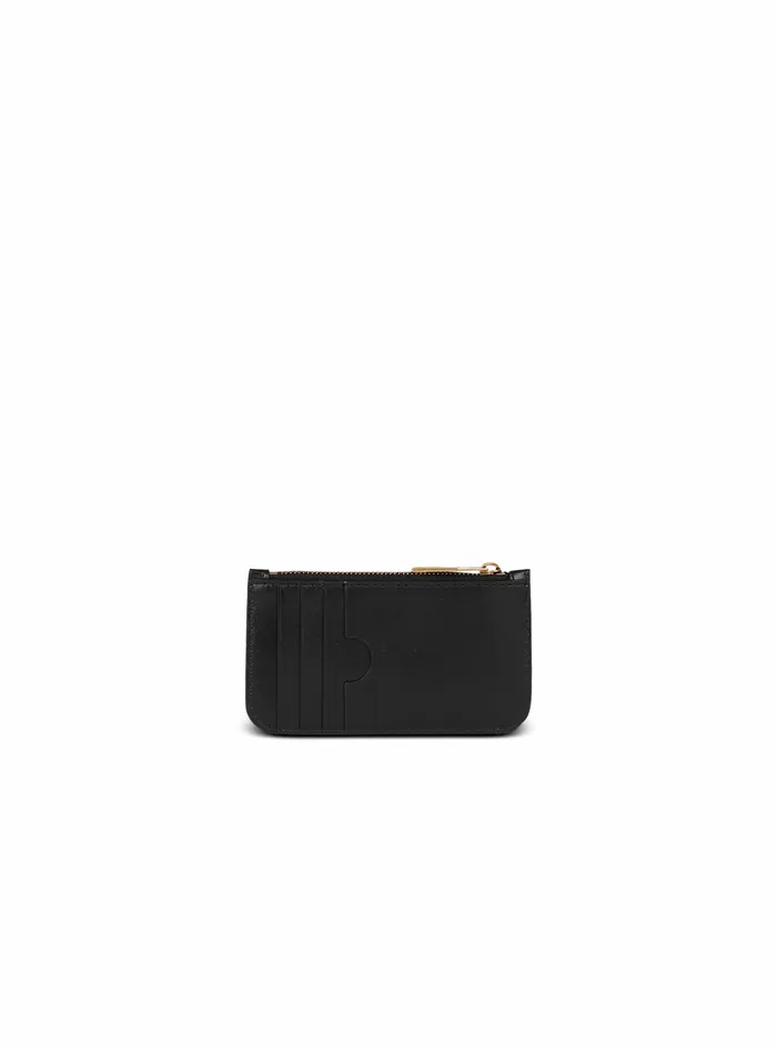 Balmain Small Leather Goods Womens Bicolor Jacquard 1945 Card Holder With Leather Panels Black Balmain Small Leather Goods Womens Bicolor Jacquard 1945 Card Holder With Leather Panels Black