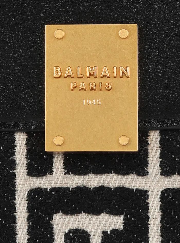 Balmain Small Leather Goods Womens Bicolor Jacquard 1945 Coin Pouch Withleather Panels Black Balmain Small Leather Goods Womens Bicolor Jacquard 1945 Coin Pouch Withleather Panels Black