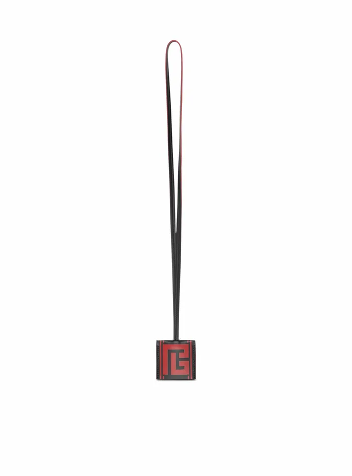 Balmain Small Leather Goods Womens Bicolor Leather Chinese New Year Key Chain Necklace Red Balmain Small Leather Goods Womens Bicolor Leather Chinese New Year Key Chain Necklace Red