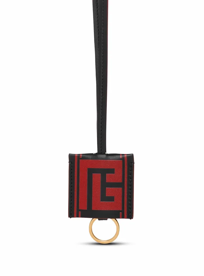 Balmain Small Leather Goods Womens Bicolor Leather Chinese New Year Key Chain Necklace Red Balmain Small Leather Goods Womens Bicolor Leather Chinese New Year Key Chain Necklace Red