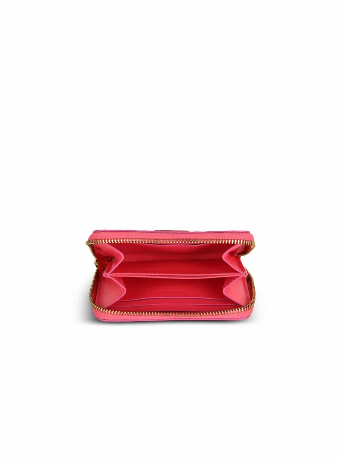 Balmain Small Leather Goods Womens Debossed Leather Wallet With Balmain Monogram Pink Balmain Small Leather Goods Womens Debossed Leather Wallet With Balmain Monogram Pink