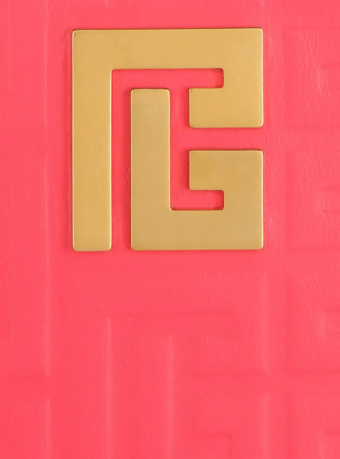 Balmain Small Leather Goods Womens Debossed Leather Wallet With Balmain Monogram Pink Balmain Small Leather Goods Womens Debossed Leather Wallet With Balmain Monogram Pink
