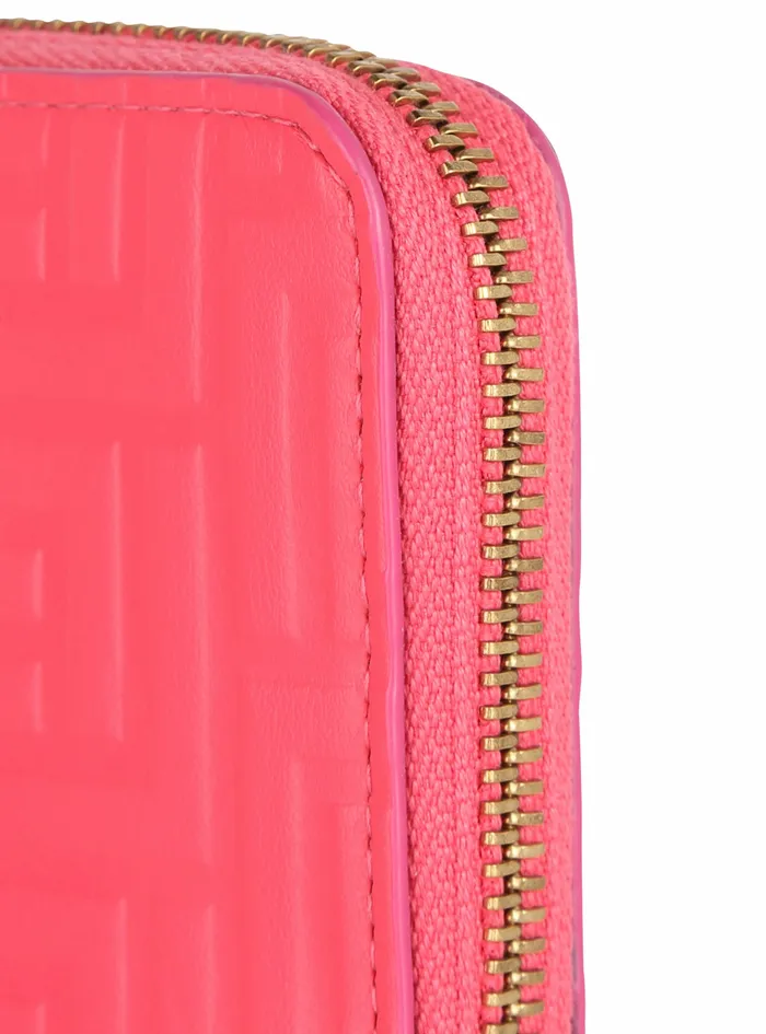 Balmain Small Leather Goods Womens Debossed Leather Wallet With Balmain Monogram Pink Balmain Small Leather Goods Womens Debossed Leather Wallet With Balmain Monogram Pink