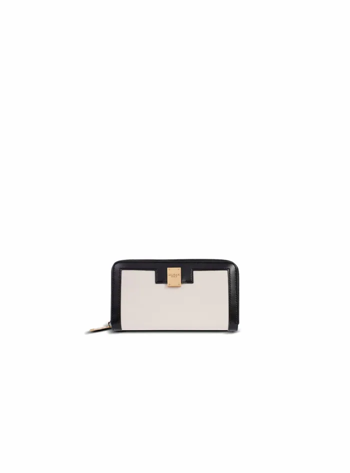 Balmain Small Leather Goods Womens Leather 1945 Zipped Wallet White