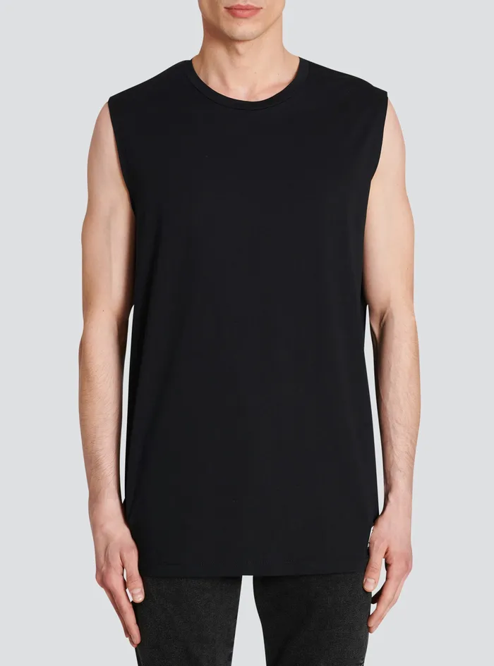 Balmain TShirts Mens Cotton TShirt With Balmain Logo Print Black Balmain TShirts Mens Cotton TShirt With Balmain Logo Print Black