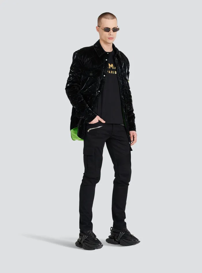 Balmain TShirts Mens EcoDesigned Cotton TShirt With Balmain Paris Logo Print Black Balmain TShirts Mens EcoDesigned Cotton TShirt With Balmain Paris Logo Print Black
