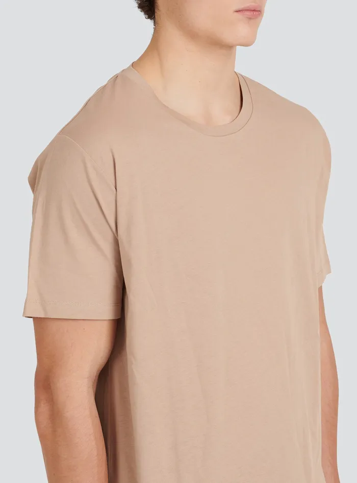 Balmain TShirts Mens Oversized EcoDesigned Cotton TShirt With Balmain Logo Print Beige Balmain TShirts Mens Oversized EcoDesigned Cotton TShirt With Balmain Logo Print Beige